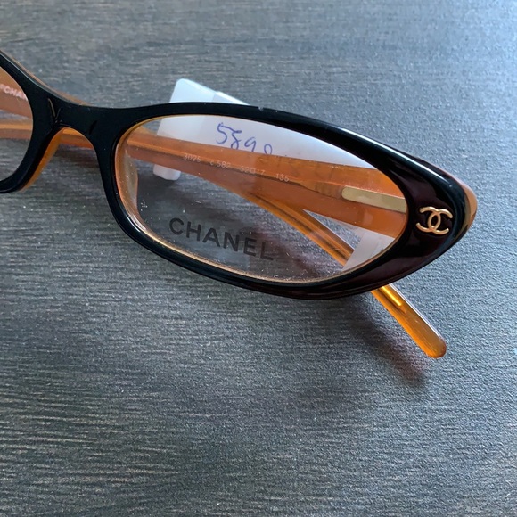 NEW $700 Auth Chanel acetate black flex hing eyeglasses Frame - Picture 2 of 4